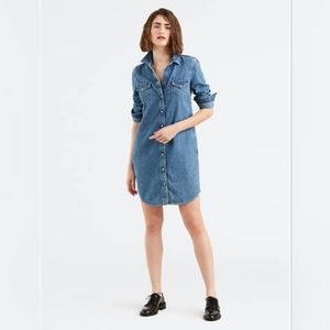 Levis Western Denim Pearl Snap Shirt Womens Long Sleeve Ladies